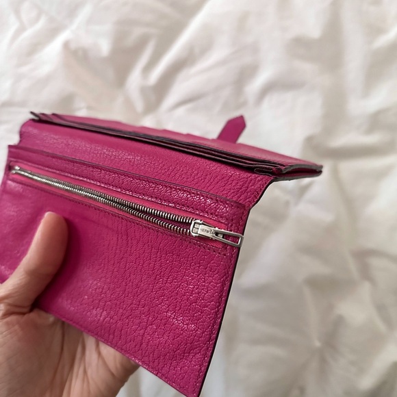 Hermes Wallet Bearn Souffle Vaux Epson Rose w/silver hardware AUTHENTIC - Picture 9 of 10